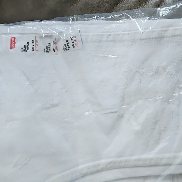 New In Plastic LEVI'S White Distressed 512 Slim Taper Fit Warp Stretch 40 X 30 - Picture 10 of 12